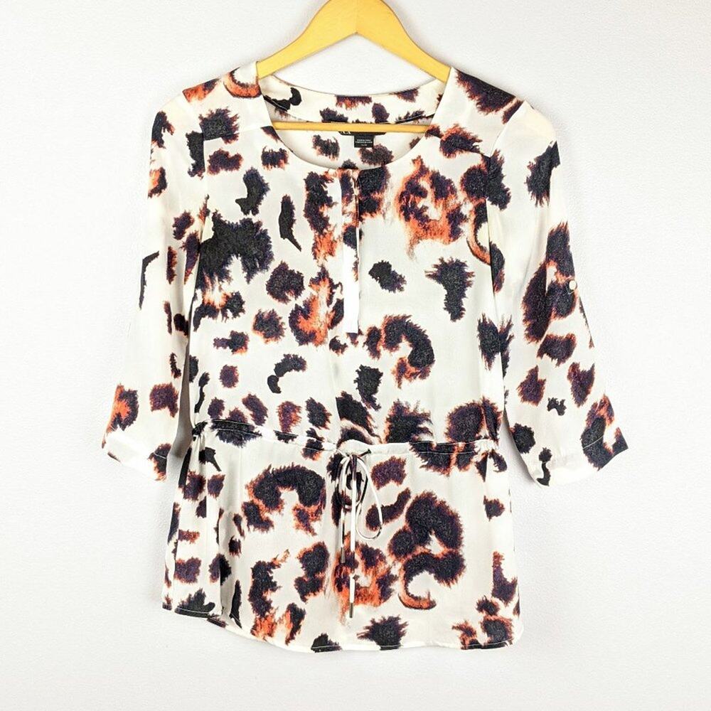 AX Armani Exchange Drawstring Waist Printed Blouse